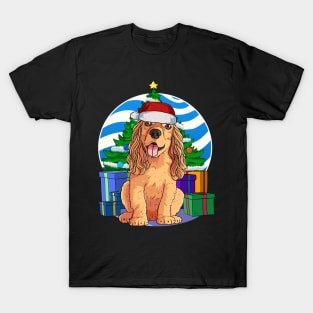 Cocker Spaniel Cute Santa Christmas Gift T-Shirt